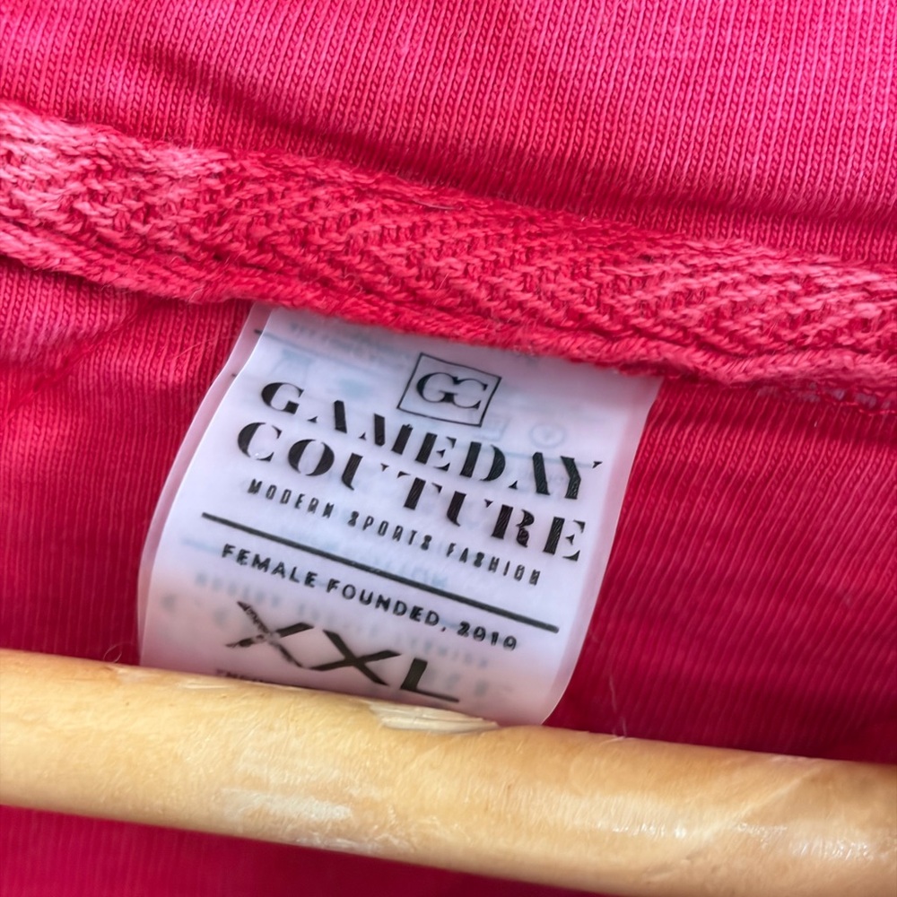 Gameday Couture Vibrant Red Pink Quilted Pullover Warm Soft Polished Style - Picture 3 of 5